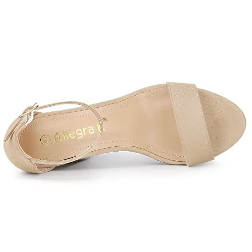 Allegra K Allegra K Women's Platform Ankle Strap Chunky High Heel Beige Sandals - 7.5 M US