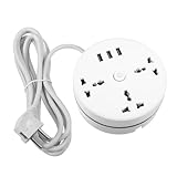 jojofuny Multifunktionaler Steckdosenverteiler mit USB anschlüssen Kabel Platzsparendes Design...