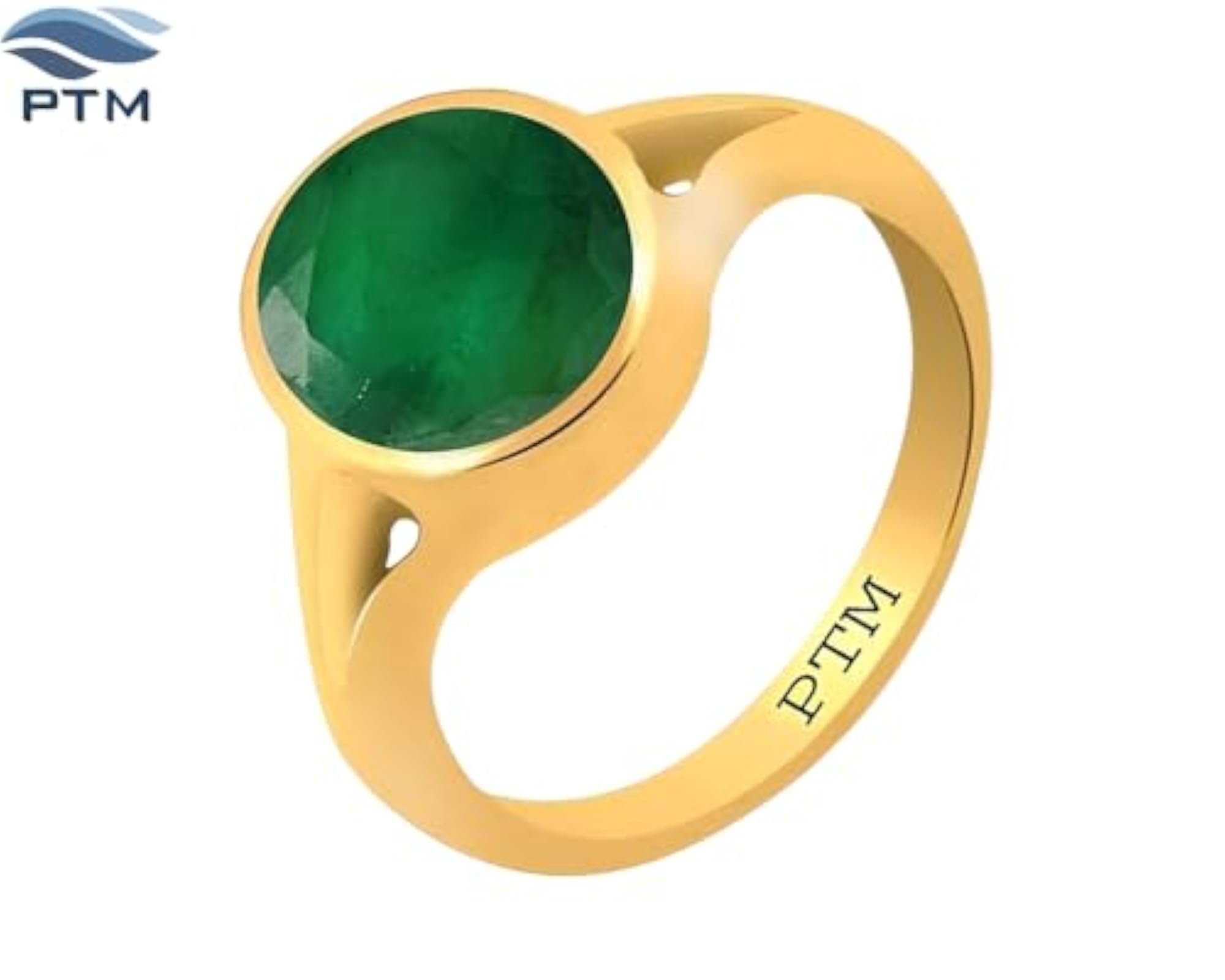 Panchdhatu Emerald Certified Gemstone 22K Gold Plated Ring, Unisex