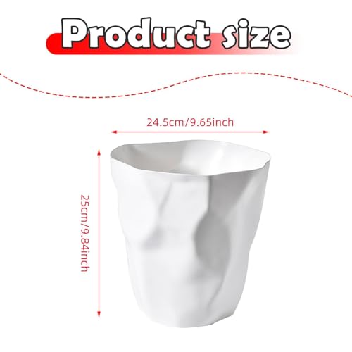 Miniatura 4 de Siabiced Basurero Moderno Sin Tapa De Pp Resistente A Humedad Y Fácil De Limpiar Para Cocina Baño Y Habitación Infantil, 24.5 Cm X 25 Cm