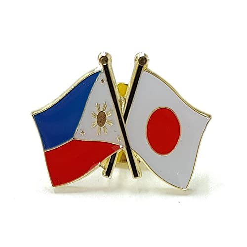 ピンバッジ 友好旗 日本×フィリピン ピンバッチ お土産 和風 日本 贈り物 観光 ご当地 古風 伝統 民芸品 旅行のサムネイル