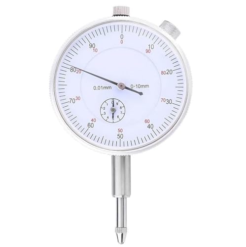 Gasea Reloj Comparador Mecánico, 0,01 mm Precisión, 0–10 mm Rango de Medida, Indicador de Esfera, Indicador de Dial para Ajuste de Mecanizado, Corrección de Dispositivos