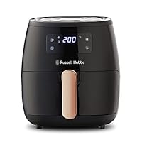 Russell Hobbs Brooklyn Digital Air Fryer, RHAF15, Large 5.7L Capacity, 7 Auto Air Fry Functions, Manual Mode Up to 200°C, Digital Touchscreen Display, Dishwasher Safe Plate, Black/Copper