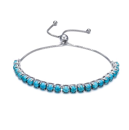 Bracelet de tennis turquoise argent pour sublimer vos looks bohèmes