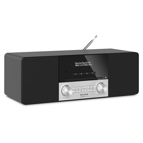TechniSat DIGITRADIO 3 ASA – Stereo DAB+ Kompaktanlage mit Automatic Safety Alert (UKW, CD‑Player mit Resume, Bluetooth, USB, AUX-In, Kopfhöreranschluss, OLED‑Display, Radiowecker, 20  W RMS) Schwarz