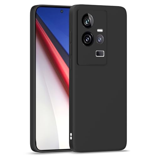 Image of Outlouders Back Cover for iQOO 11 5G | Camera Protection | Durable Soft Matte Silicone Bumper Case (Black)