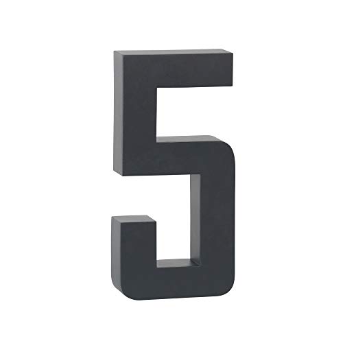 Lukadria Hausnummer 5 anthrazit 3D Edelstahl rostfrei witterungsbeständig 20cm Hoch 0 1 2 3 4 5 6 7 8 9 a b im Shop