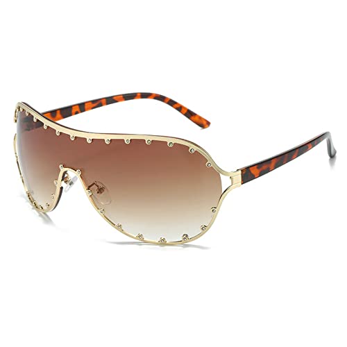 Y2k Shiny Rhinestone Sunglasses For Women Men One Piece bling glasses Fashion Metal Diamond Sunglass Retro Eyewear