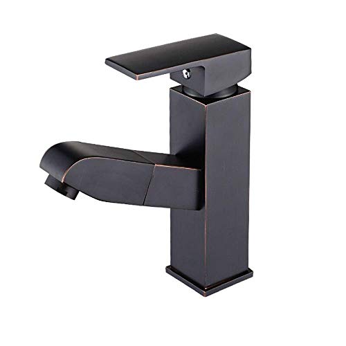 Robinet en bronze rétro et céramique noire pour vasque de salle de bain
