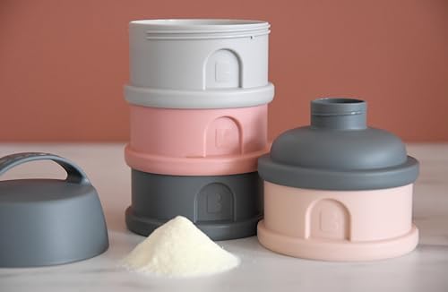 Image of BEABA Formula and Snack Container, Baby Formula Dispenser, Toddler Baby Snack Storage Container, Holds up to 11 Doses of Milk Powder Per Compartment, Made in France, Rose