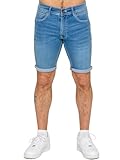 989Zé ENZO Mens Stretch Denim Shorts Above Knee Roll Up Summer Half Pant Jeans Bottoms EZS648 Shorts LSW 40 Light Blue