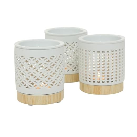 Boltze 3 x Duftstövchen Porzellan weiß Höhe 11 cm, Tischdeko, Duft, Geschenk, Deko