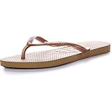 Havaianas Slim Logo Metallic, Chanclas Mujer, Oro Rosa, 42 EU