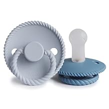 Frigg Rope SilkySoft Silicone Baby Pacifier | Made in Denmark | BPA-Free Ocean View/Powder Blue, 6-18 Months
