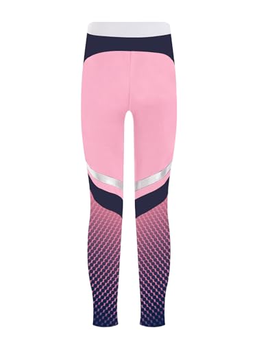 Kaerm Kids Girls Ice Skating Pants Gymnastics Athletic Leggings Gradient Dots Print Sport Tights for Competition4