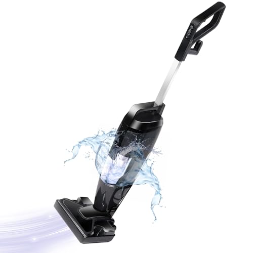 IULULU Vacuum Cleaner and Steam Mop All in One Combo, 16Kpa Powerful Suction Wet-Dry VacuumCleaner with HEPA Filtration, Upright Vac for Hardwood, Tile Floors, Home and Office, Black