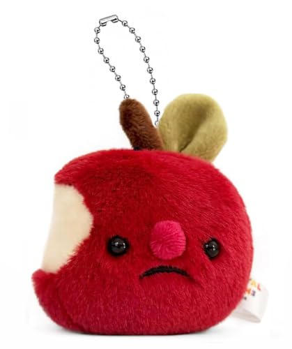 the royal wreaths Plush Apple with Cute Face, Kawaii Fruit Keychain for Bags, Kids Accessories, Gifts, Stuffed Toy Charm (Apple)