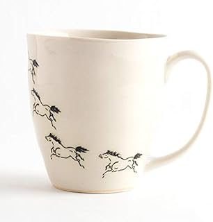 大堀相馬焼 松永窯 馬九行久(うまくいく)マグ （アイボリー）