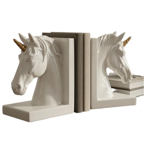 Image of Bellaa Unicorn Bookends, Unique, Magical, Fairy Tale, Antiques