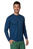 INGEAR Men’s UPF 50+ Long Sleeve Sun Shirt – Quick-Dry UV Protection Rash Guard for Fishing, Hiking, Swimming & Outdoor Sports (Navy, Large)