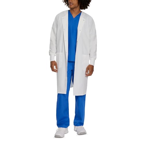 Landau Unisex Relaxed Fit 2-Pocket Full-Length Lab Coat with Snap Front 3178