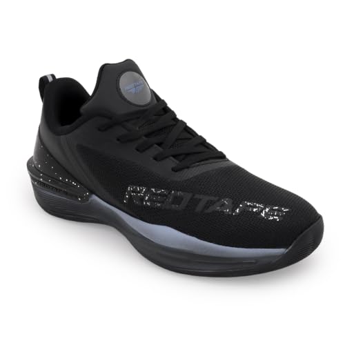 Image of Red Tape Men's Sneakers Black Mesh TPU Round Toe Lace-Up, 8 UK