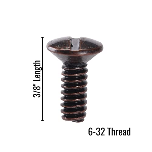 Bates Bronze Wall Plate Screws, 3/8" Long 632 Thread, 60 Pcs, Bronze