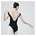 BNDDZBN Ballet Leotard Women Ballet Leotard Short Sleeve Soft Mesh Gymnastics Leotards Ballet Professional Costume Adult Bodysuit Dancewear(Black,S)