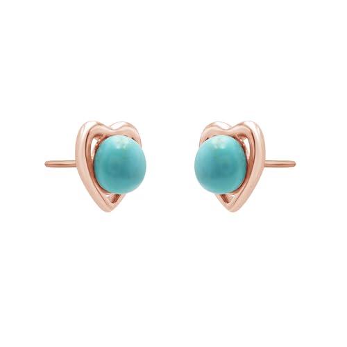 Boucles d'oreilles turquoise cœur argent 925 de prestige