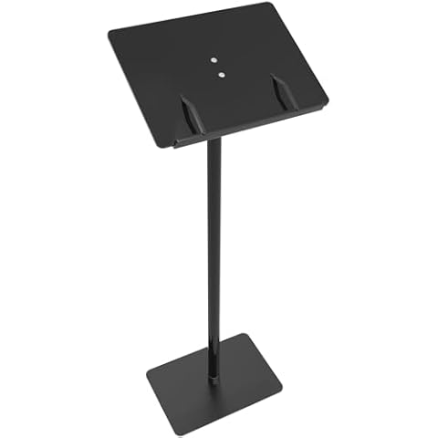 KSacry Acrylic Podium Stand, 42.3" H Black Angle Adjustable Acrylic Podiums for Church, Concert, Church, Speech, Easy Assembly, Metal Base(15.7" L x 11.8" W x 42.3" H, Black) Cover