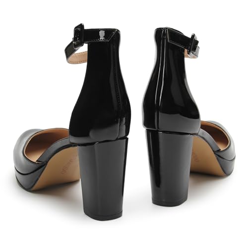 Women's Pumps, 3.2 Inch Low Closed Toe Heels,Chunky Heels for Women with Ankle Strap, Soft Dressy Shoes for Office,Wedding, Party - Image 4