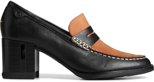 Sperry Women's Seaport Penny Heel Loafer, Black/TAN, 8 | Image 5