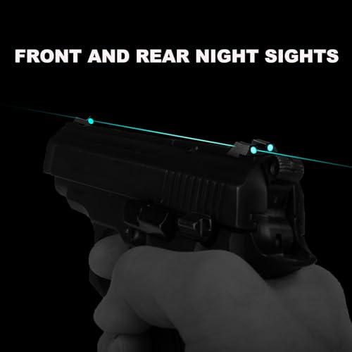 Kingson Front and Rear Handgun Sights Glow in The Dark for Glock Pistols, Fits Glock 17, 17L, 19, 22, 23, 24, 26, 27, 33, 34, 35, 38 and 39