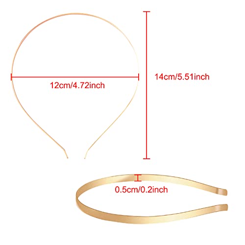 Duufin 32 Pieces Metal Headband Plain Gold Silver Black Smooth Metel Headband Diy Hair Headbands 5Mm Thin Metal Headband For Girls And Women #TOP1
