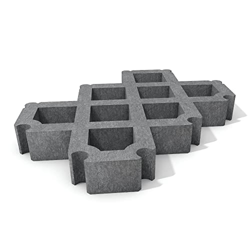 Rasengitter Steine aus dem Recycling-Kunststoff hanit®, mit Verbindungssystem, zum Einbau auf Parkplätzen sowie für Hof-, Abstell- und Lagerflächen, 60cm x 40cm x 8cm (1m² = ca. 4,17 Steine), grau (3)