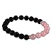 Lava Stone and Rose Quartz Bracelet — Essential Oil Mala Bracelet for Women — Helps with Anxiety, Healing and Stress Relief — Handmade Energy Bead Bracelet Made in Nepal for Meditation and Mantra Recitation
