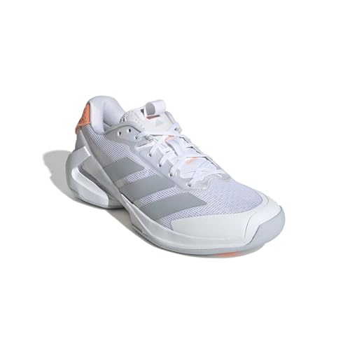 adidas Women's Adizero Ubersonic 5 Tennis, White/Halo Blue/Beam Orange, 7.5 by adidas - Used condition - Image 3