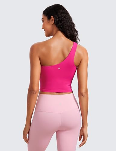 Image of CRZ YOGA Butterluxe One Strap Crop Tank Tops | Light Support, Removable Pads, Yoga, Extremely Soft, Longline Sports Bras for Women