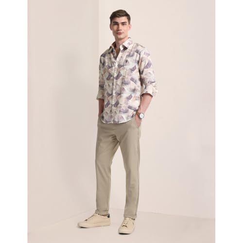 Image of U.S. Polo ASSN. Printed Regular Fit Shirt for Men - 100% Cotton, Breathable & Comfortable, Full Sleeves Casual Shirt for Men