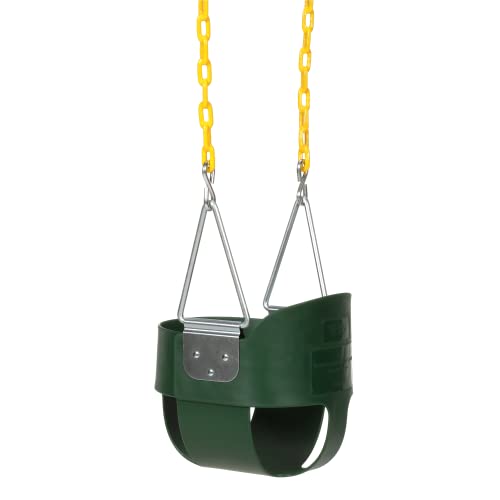 Eastern Jungle Gym Heavy-Duty High Back Full Bucket Toddler Swing Seat With Coated Swing Chains Fully Assembled, Green #TOP2