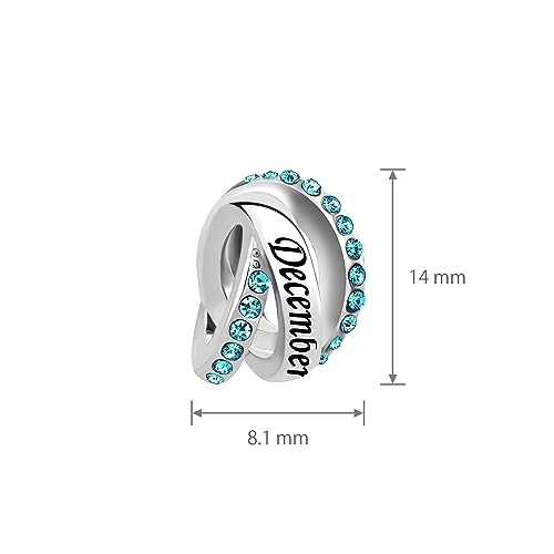 Image of LSxAB Birthstones Charms fits Pandora Bracelet for Women Happy Birthday to January-December Charm for Bracelet Necklace Pendant for Women Jewelry