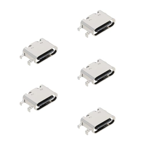 SING F LTD 5PCS Type C Charging Socket Port USB C Female Charging Socket Port Charger 4 Pin Connector Socket Jack Compatible with Alcatel 1T 10 8092 Tablet