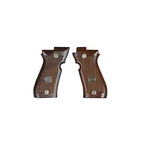 Beretta Jg85Fw Replacement For 85F Walnut Wood Grain Checkered Handle Set #TOP30