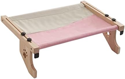 Sturdy Hammock Bed Seat Washable Lounge Shelves Adjustable 15cm Cat Window Perch for Climbing Indoor Cats Playing Small Animals Pets (Pink Gray)