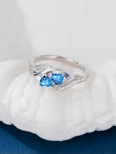 Birthstone Rings for Women Heart Statemet Engagement Eternity Wedding Promise Rings Infinity Jewelry Anniversary Christmas Valentine Mothers Day Birthday Gifts for Women Wife Her Girlfriend4