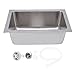 Luocute 13.39x8.27x5.31in Drop in Bar Sink, Small Kitchen Sink Topmount Single Bowl, 304 Stainless Steel Bar Overmount Handmade with Basket Strainer for Cars Ships RVs Yachts