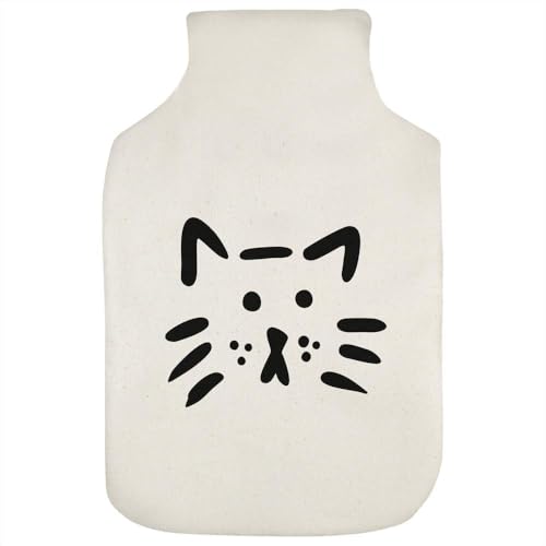 'Cat Face Doodle' Hot Water Bottle Cover (HW00038519)