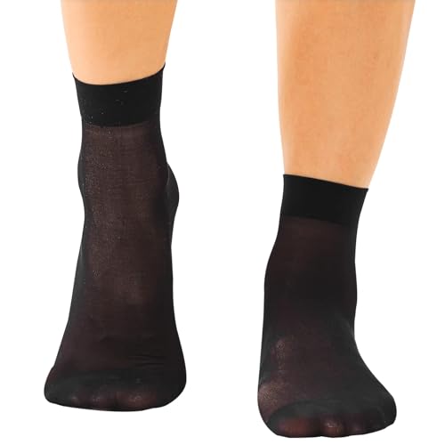 9 Pack Women's Ankle Socks, Sheer Pop Nylon Socks, Silky Breathable Hosier4