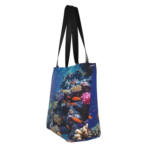 Aquatic Sea Animal Print Comfortable Shoulder Bag Summer HandbagTravel Beach Work Daily Use Versatile Carry4