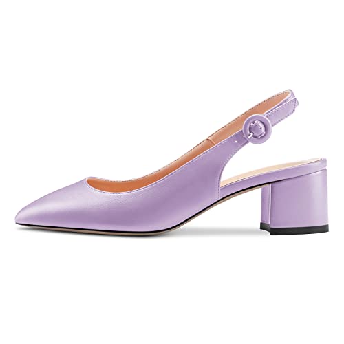 Castamere Women Chunky Block Low Heel Pointed Toe Slingback Pumps Slip-on Classic Dress Office 2.0 Inches Heels